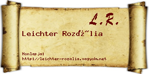 Leichter Rozália névjegykártya